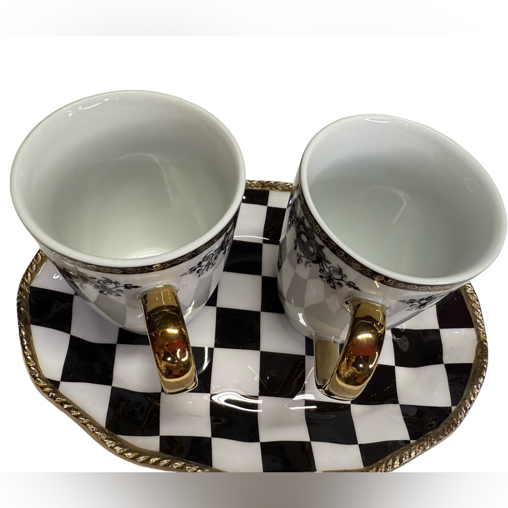 Disney NWT Tim Burton’s The Nightmare Before Christmas Mug Set & Checkered Tray - Picture 2 of 8